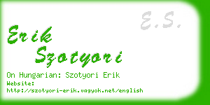 erik szotyori business card